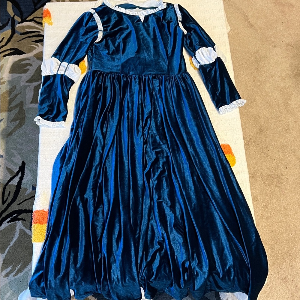 Medieval Blue Velvet Halloween Costume Dress